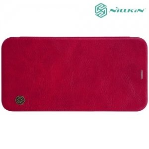 Nillkin Qin Series кожаный чехол книжка для iPhone Xs / X - Красный 