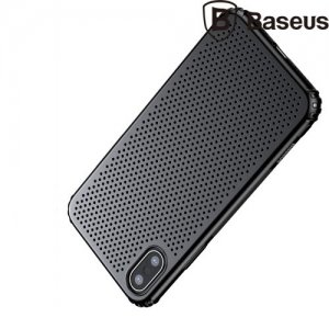 Baseus Small Hole пластиковый чехол с силиконовыми краями и усиленными углами для iPhone Xs / X - Черный