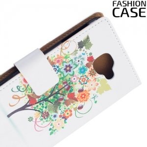 Чехол книжка для Alcatel Idol 4s с рисунком Дерево счастья