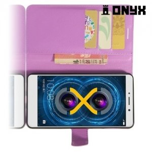 Чехол книжка для Huawei Honor 6x - Фиолетовый