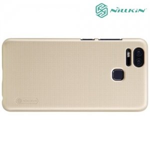 Чехол накладка Nillkin Super Frosted Shield для Asus Zenfone 3 Zoom ZE553KL - Золотой 