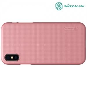 Чехол накладка Nillkin Super Frosted Shield для iPhone Xs / X - Розовое золото 