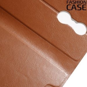 Fasion Case чехол книжка флип кейс для Lenovo K6 Note - Коричневый