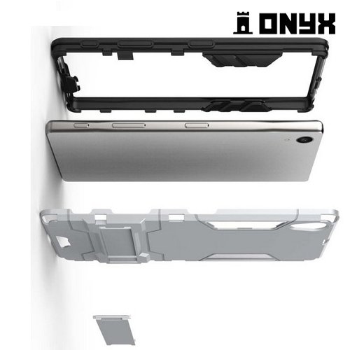 Противоударный гибридный чехол для Sony Xperia E5 - Серый 