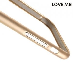 Алюминиевый металлический бампер для iPhone 8/7 LoveMei - Золотой