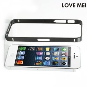 Алюминиевый металлический бампер для iPhone SE LoveMei - Черный