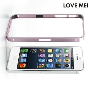 Алюминиевый металлический бампер для iPhone SE LoveMei - Розовый