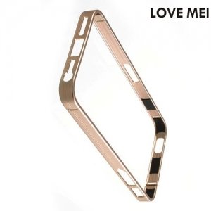Алюминиевый металлический бампер для iPhone SE LoveMei - Золотой