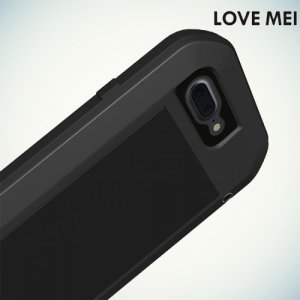Металлический противоударный чехол LOVE MEI со стеклом Gorilla Glass для iPhone 8 Plus / 7 Plus