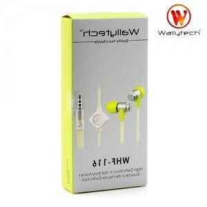 Наушники гарнитура с микрофоном Wallytech WHF-116 Бело желтые
