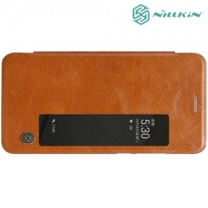 Nillkin Qin Series кожаный чехол книжка для Huawei P10 Plus - Коричневый 