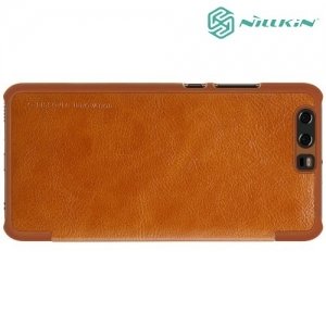 Nillkin Qin Series кожаный чехол книжка для Huawei P10 Plus - Коричневый 