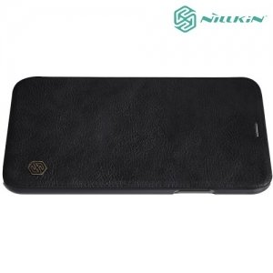 Nillkin Qin Series кожаный чехол книжка для iPhone Xs / X - Черный 