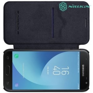 Nillkin Qin Series кожаный чехол книжка для Samsung Galaxy J3 2017 SM-J330F - Черный 