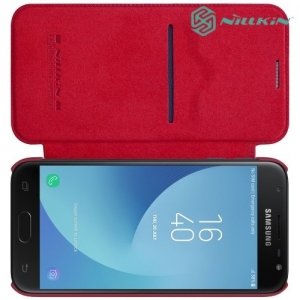 Nillkin Qin Series кожаный чехол книжка для Samsung Galaxy J3 2017 SM-J330F - Красный 