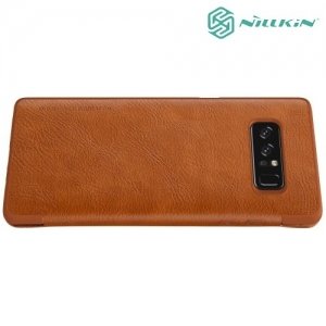 Nillkin Qin Series кожаный чехол книжка для Samsung Galaxy Note 8 - Коричневый 