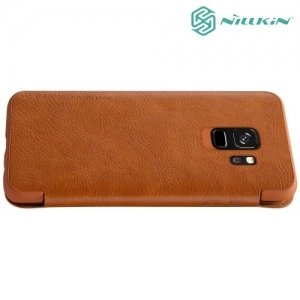 Nillkin Qin Series кожаный чехол книжка для Samsung Galaxy S9 - Коричневый 
