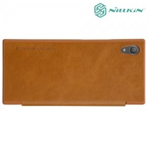Nillkin Qin Series кожаный чехол книжка для Sony Xperia XA1 Plus - Коричневый 
