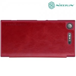 Nillkin Qin Series кожаный чехол книжка для Sony Xperia XZ1 - Красный 