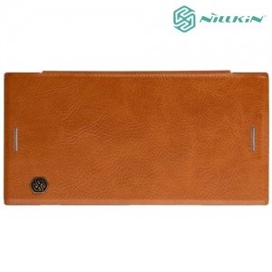 Nillkin Qin Series кожаный чехол книжка для Sony Xperia XZ1 - Коричневый 