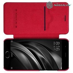 Nillkin Qin Series кожаный чехол книжка для Xiaomi Mi 6 - Красный 