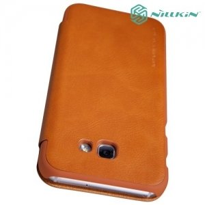 Nillkin Qin Series кожаный чехол книжка для Galaxy A5 2017 SM-A520F - Коричневый 
