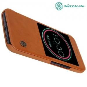 Nillkin Qin Series кожаный чехол книжка для HTC 10 / 10 Lifestyle - Коричневый 