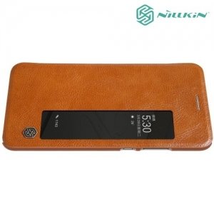 Nillkin Qin Series кожаный чехол книжка для Huawei P10 - Коричневый 