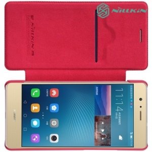 Nillkin Qin Series кожаный чехол книжка для Huawei P9 lite - Красный 