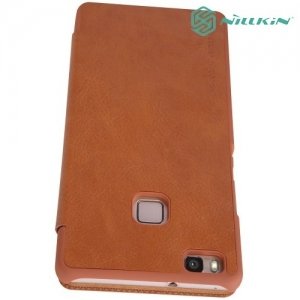 Nillkin Qin Series кожаный чехол книжка для Huawei P9 lite - Коричневый 