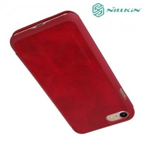 Nillkin Qin Series кожаный чехол книжка для iPhone 8/7 - Красный 