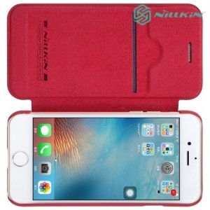 Nillkin Qin Series кожаный чехол книжка для iPhone 8/7 - Красный 
