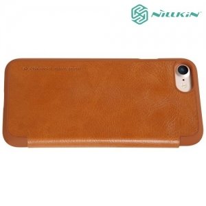 Nillkin Qin Series кожаный чехол книжка для iPhone 8/7 - Коричневый 