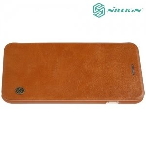 Nillkin Qin Series кожаный чехол книжка для iPhone 8 Plus / 7 Plus - Коричневый 