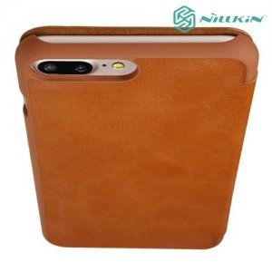 Nillkin Qin Series кожаный чехол книжка для iPhone 8 Plus / 7 Plus - Коричневый 