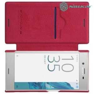 Nillkin Qin Series кожаный чехол книжка для Sony Xperia XZ - Красный 