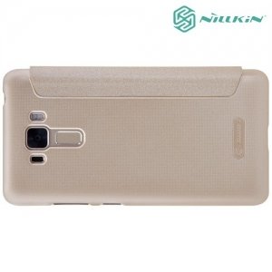 Nillkin ультра тонкий чехол книжка для Asus ZenFone 3 Laser ZC551KL  - Sparkle Case Золотой 