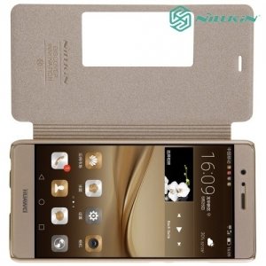 Nillkin ультра тонкий чехол книжка для Huawei P9 Plus - Sparkle Case Золотой 