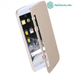 Nillkin ультра тонкий чехол книжка для LG K10 K410 K430DS - Sparkle Case Золотой 