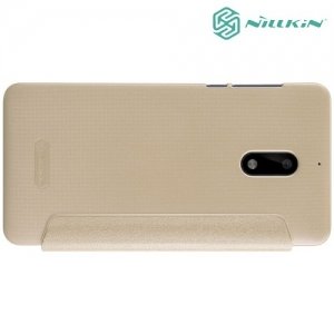 Nillkin ультра тонкий чехол книжка для Nokia 6 - Sparkle Case Золотой 