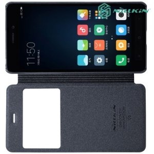 Nillkin ультра тонкий чехол книжка для Xiaomi Redmi 4 - Sparkle Case Серый 