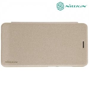 Nillkin ультра тонкий чехол книжка для Asus ZenFone 3 Zoom ZE553KL - Sparkle Case Золотой 
