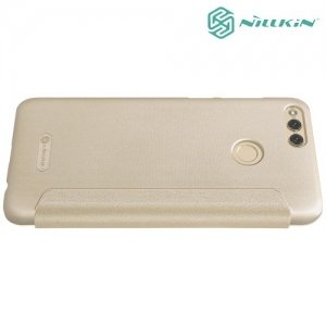 Nillkin ультра тонкий чехол книжка для Huawei Honor 7X - Sparkle Case Золотой 