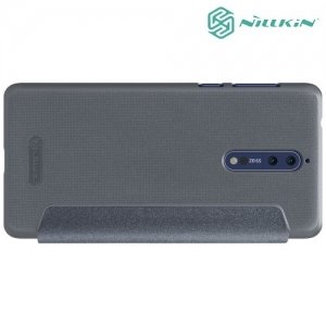 Nillkin ультра тонкий чехол книжка для Nokia 8 - Sparkle Case Серый 