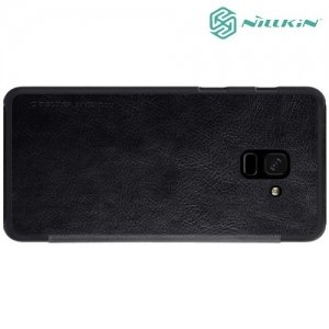 Nillkin Qin Series кожаный чехол книжка для Samsung Galaxy A8 PLus 2018 - Черный 