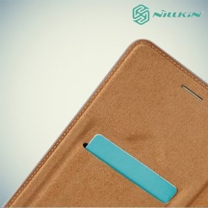 Nillkin Qin Series кожаный чехол книжка для Samsung Galaxy A8 Plus 2018 - Коричневый 