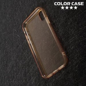 Тонкий силиконовый чехол для iPhone Xs / X - Золотой