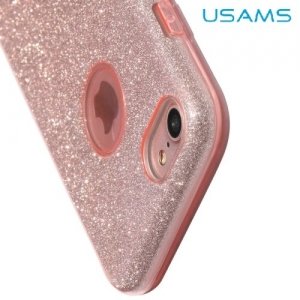 Usams Искрящийся чехол со стразами для iPhone 8/7 - Розовый