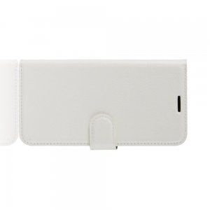 Чехол книжка кошелек с отделениями для карт и подставкой для Motorola Moto G8 Plus - Белый