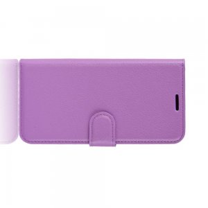 Чехол книжка кошелек с отделениями для карт и подставкой для Motorola Moto G8 Plus - Фиолетовый